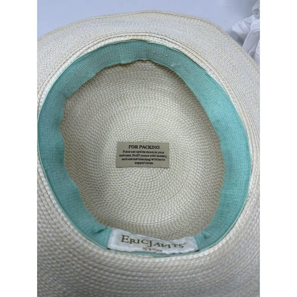 Eric Javits New York Squishee Hampton Woven Rolled Brim Sun Hat Packable - Picture 8 of 9
